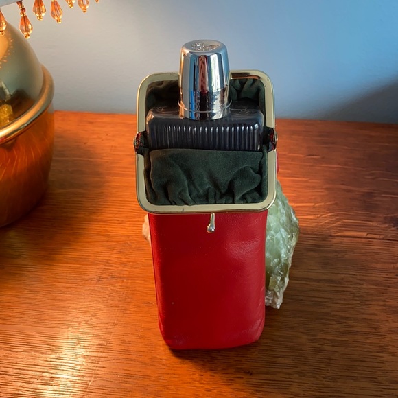 Vintage Accessories - Vintage Red Leather Purse Flask